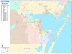 Corpus Christi Digital Map Color Cast Style